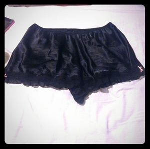 🎃💕Cute Black Satin and Lace Sleep Shorts💕